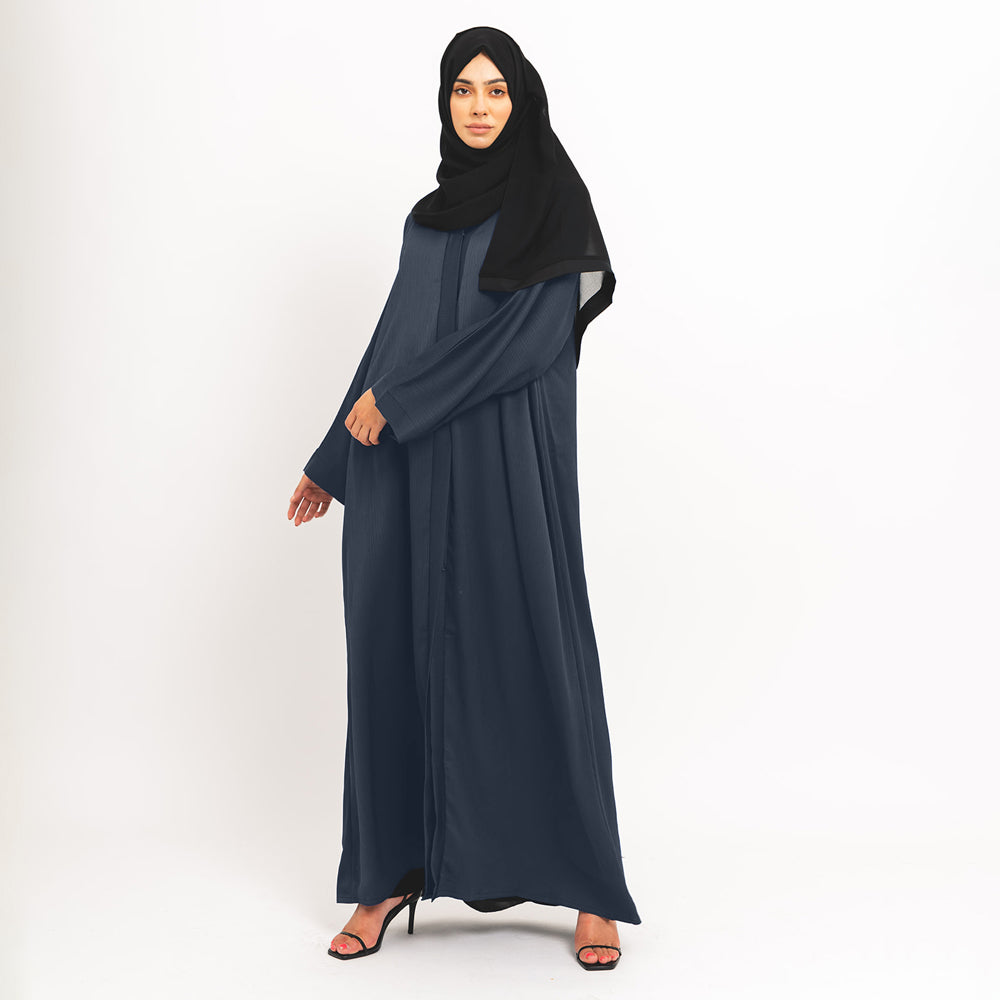 Unverzichtbare offene Abaya in Dunkelmarineblau